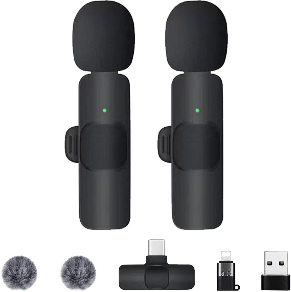 SnelShoppen - Draadloze Microfoon Opspeldbaar Lavalier Microfoon voor iPhone/Android/PC, Mini Microfoon voor YouTube, TikTok, Vlog en Opnamen