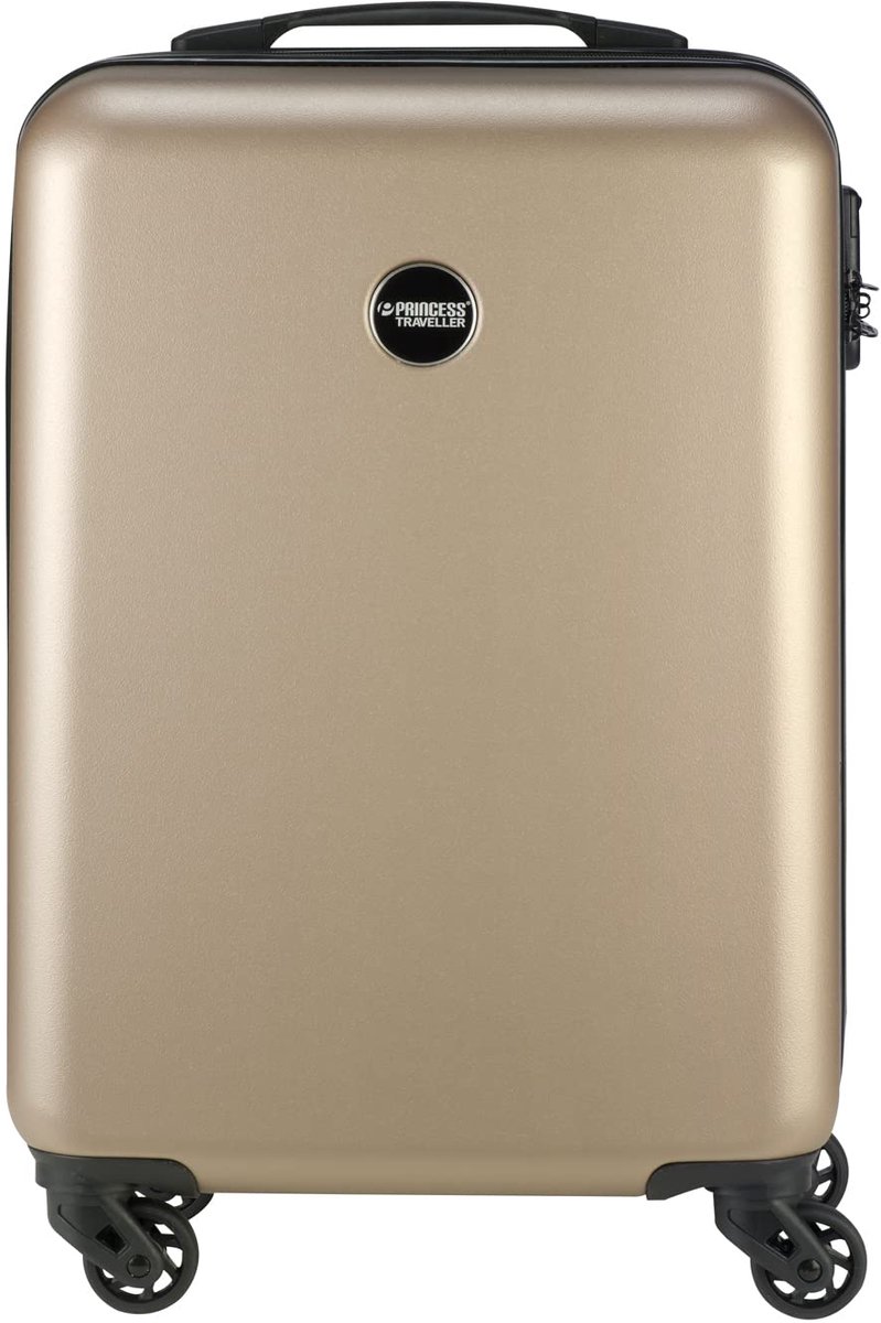 SnelShoppen - Handbagagekoffer 55cm - Trolley met 35L Inhoud - Pristine Bronze - Lichtgewicht 2.5kg - Telescopische Handgreep & Combinatieslot - 4 Zwe
