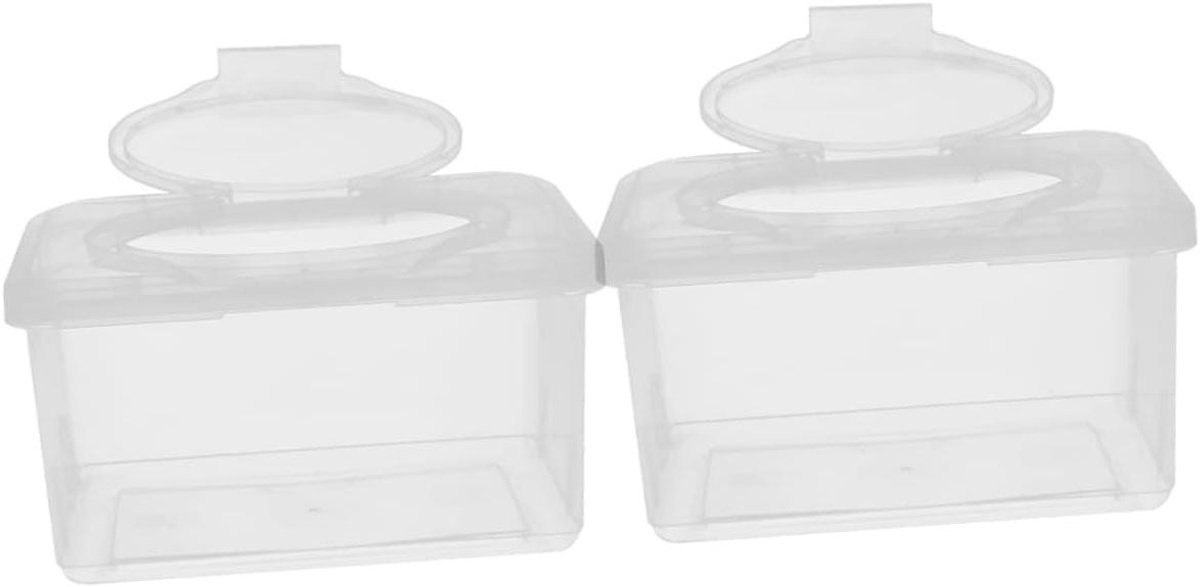 Babydoekjes Dispenser - Doekjeshouder Navulbaar - Doekjes Hygiënisch Houden - Met Afgedichte Siliconenring - 19.5 x 12.5 x 9 cm