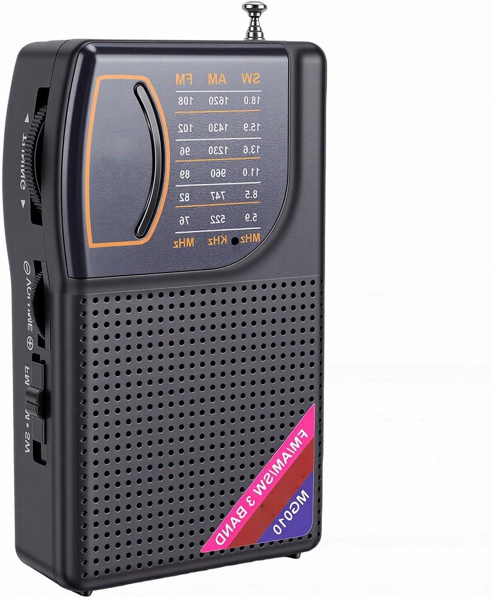 Draagbare Radio - AM FM Radio - Kamperen en Reizen - Digitale Tuner - 21 Cm Lange Antenne - Zwart
