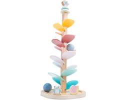 Woet® Houten Klankenboom - Muziekspeelgoed met 2 Ballen en Dierenvriendjes - Educatief Sensorisch Speelgoed - Ballenboom Houten Speelgoed - Vanaf 2 Jaar