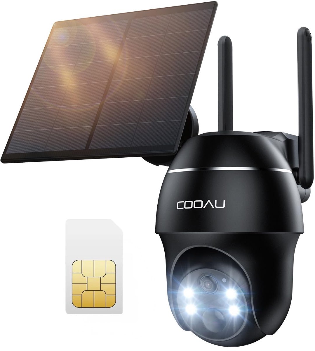 SnelShoppen - Draadloze 4G LTE Bewakingscamera voor Buiten met Sim, 2K HD, 3MP, QHD, Accu, PTZ 355°/90°, Nachtzicht, PIR-Bewegingsdetectie en 2-Weg Au