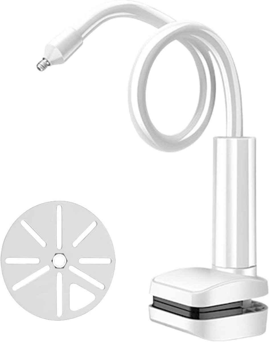 Babyfoonhouder Zwanenhalsarm - Monitorbeugel Wieg - Kinderkamer Toezicht - 360 Graden Rotatie - 15 x 10 x 6 cm - Wit