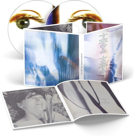 Muziekcollectie 1988-1991 cd-set met oog-artwork op de schijven, boekje met zwart-wit foto's en abstracte blauwe visuals.
