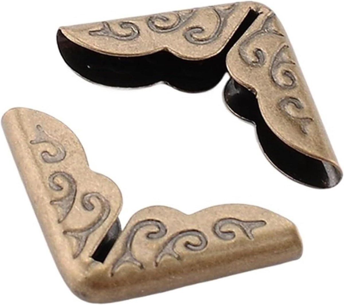 Metalen Hoekbeschermers - Randbeschermers Meubels - Meubels Verfraaien - Antieke Koperlook - 15 x 15 mm - Brons