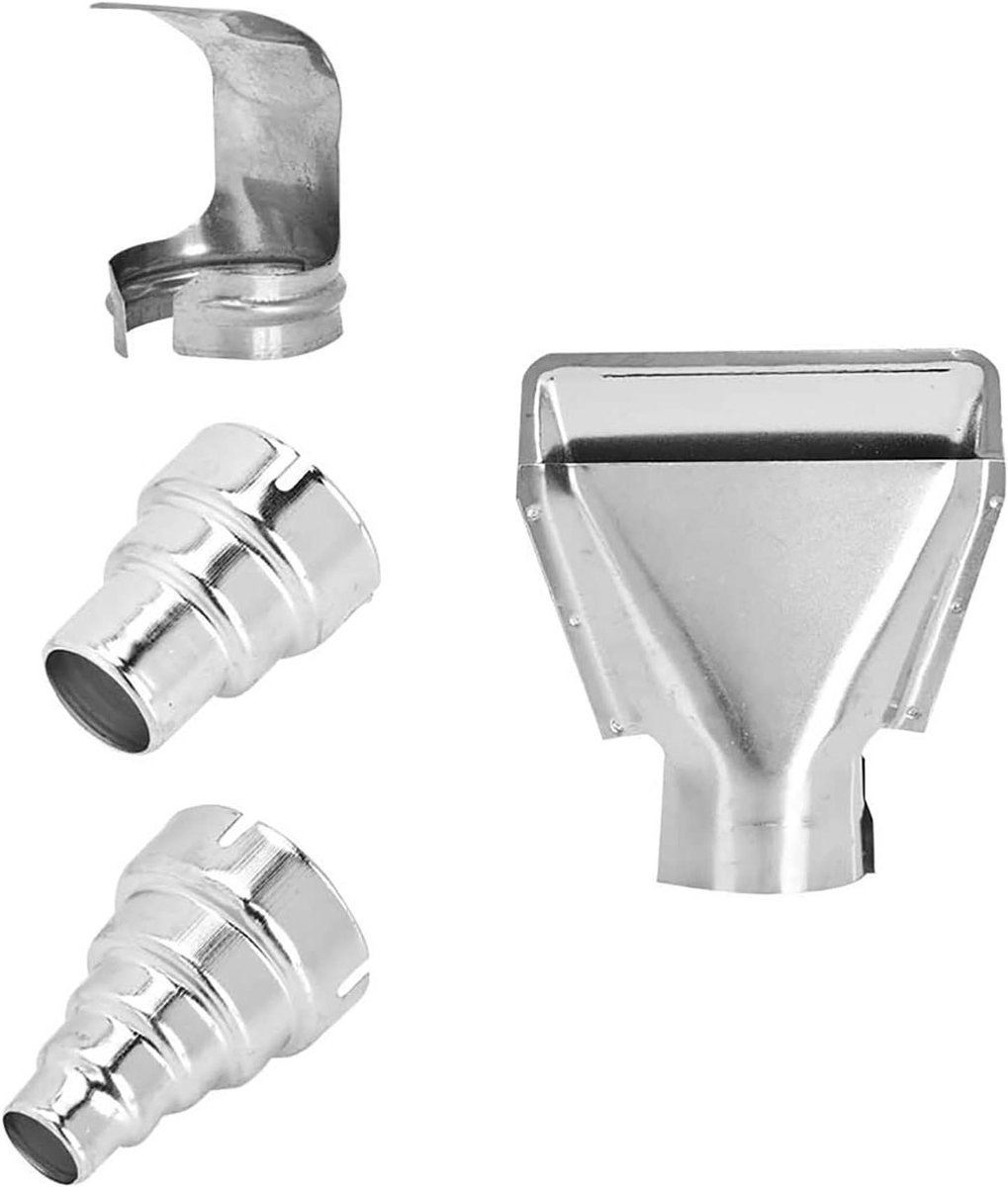 Heteluchtpistool Mondstukken - Luchtmondstukken Set - Precisie Werk - Hittebestendig Roestvrij Staal - Universele Diameter 22mm - Zilver