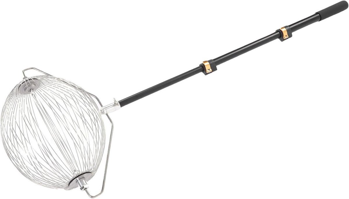Moer Verzamelaar - Notenraper Balraper - Fruit Verzamelen - Verstelbare Lengte - 4.3FT - Zilver