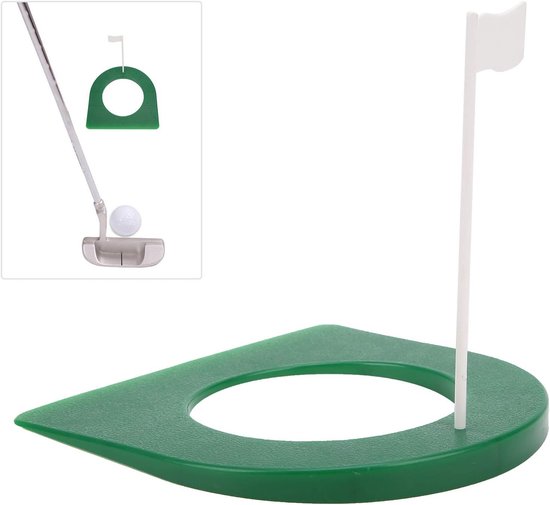 Putting Cup met Vlag - Oefenbeker Golf - Golfvaardigheid Oefenen - Stevige Kunststof Constructie - 11 cm Diameter - Zwart — afbeelding 5