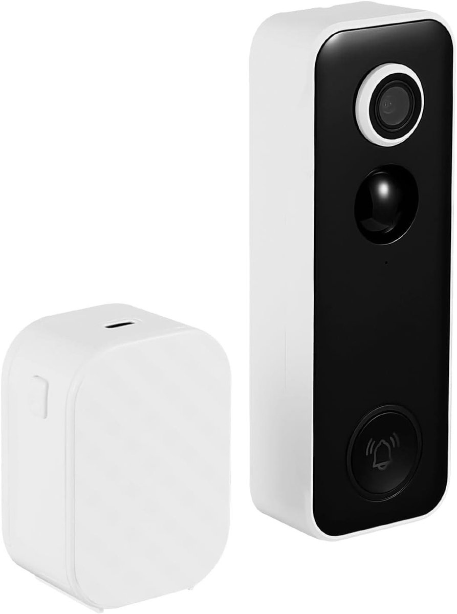 Video Deurbel - Deurintercom Camera - Veiligheid Thuis - 3MP Beeldkwaliteit - 5 x 3 x 14.2 cm - Wit
