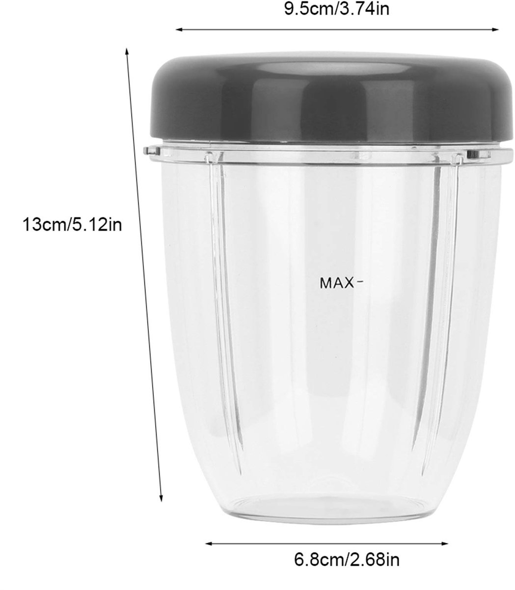 SnelShoppen - Nutribullet Blender Cups Set - Vervangingsonderdelen voor 900W Blender - 18oz, 24oz, 32oz Cups en Deksels - Perfect voor Smoothies en Ge