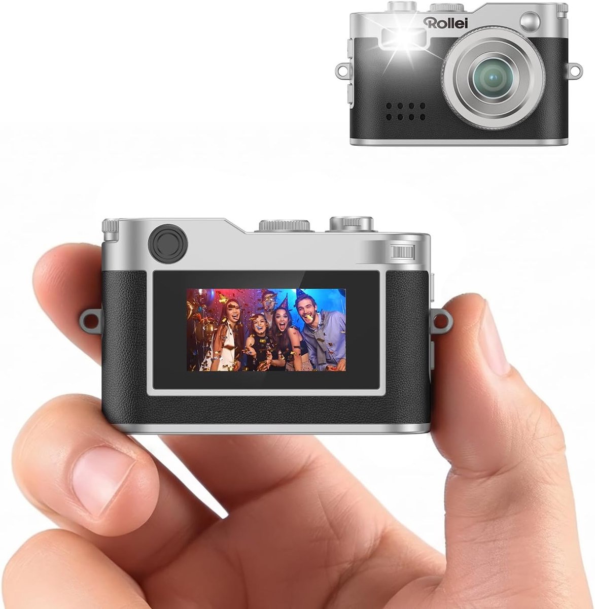 Mini Digitale Camera 1080P – Retro Sleutelhanger Camera – Full HD – 2MP – USB-C – Webcam – Compact – Zwart