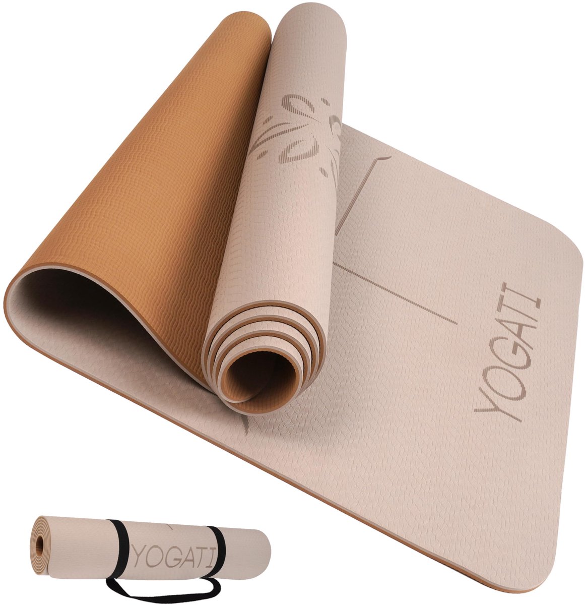 SnelShoppen - Dikke Antislip Yogamat met Uitlijnmarkeringen voor Volwassenen en Kinderen - Ideaal voor Pilates, Fitness en Thuisgebruik - Gezellige Sp