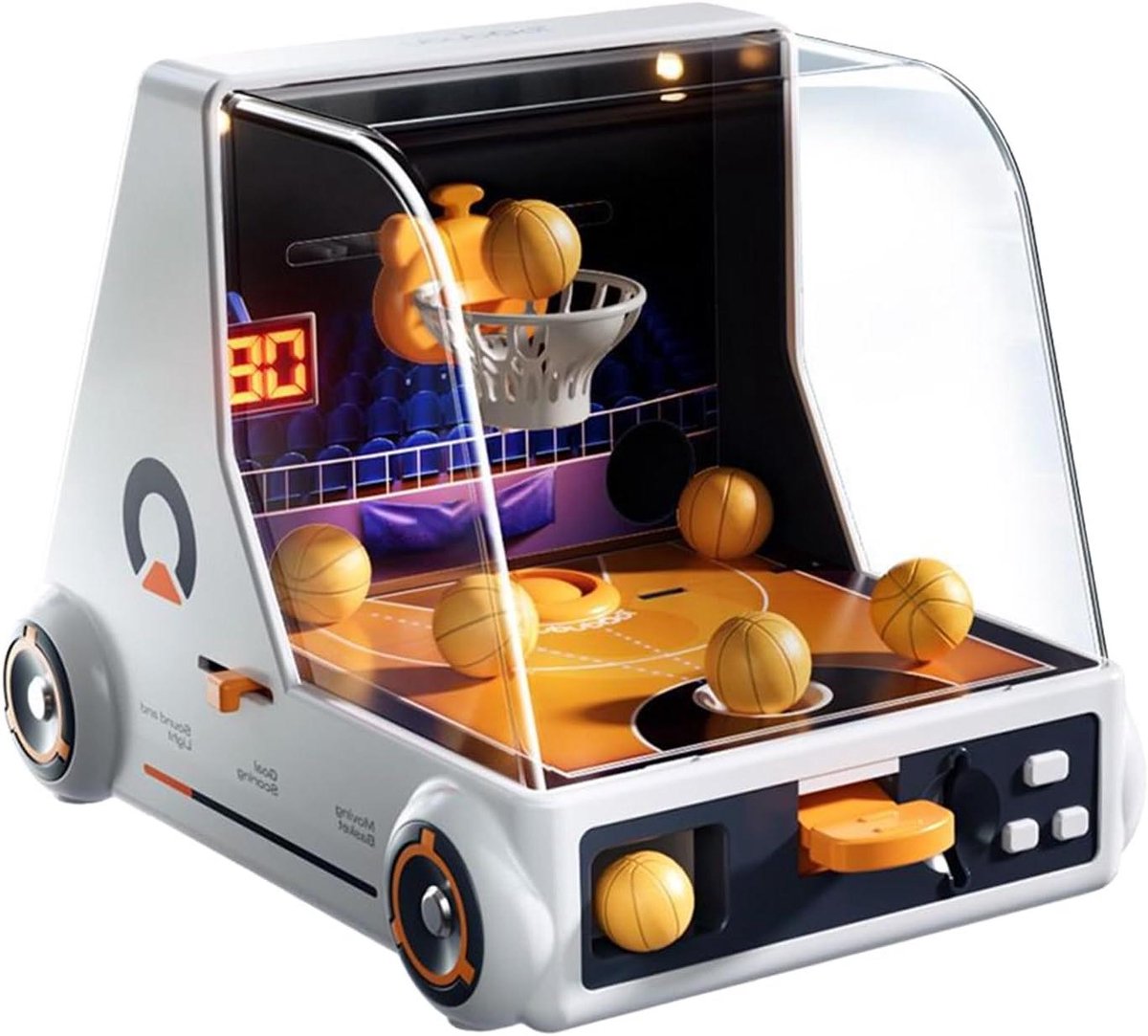 Mini Basketbal Set - Bureauspel Sportspel - Handcoördinatie Verbeteren - Licht en Geluidseffecten - 23.2 x 16 x 16.7 cm