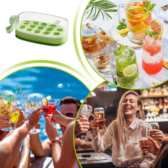 IJsblokjesmachine Fles - IJsvorm Houder - Drank Koelen - Ruimtebesparende Vorm - 20.7 x 10 x 6.8 cm - Grijs — afbeelding 3