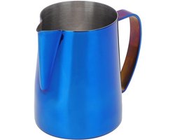 Koffiekan Roestvrij Staal - Melkopschuimer Kan - Latte Art Maken - Ergonomisch Handvat - 600 Ml Capaciteit - Blauw