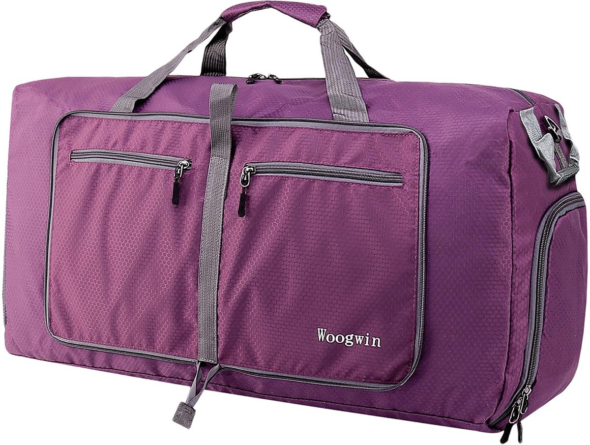 SnelShoppen - 100L Grote Opvouwbare Sporttas Heren Dames met Schoenenvakken - Waterdichte Saunatas Reistas voor Sport, Vakantie, Sportschool, Nachtgeb