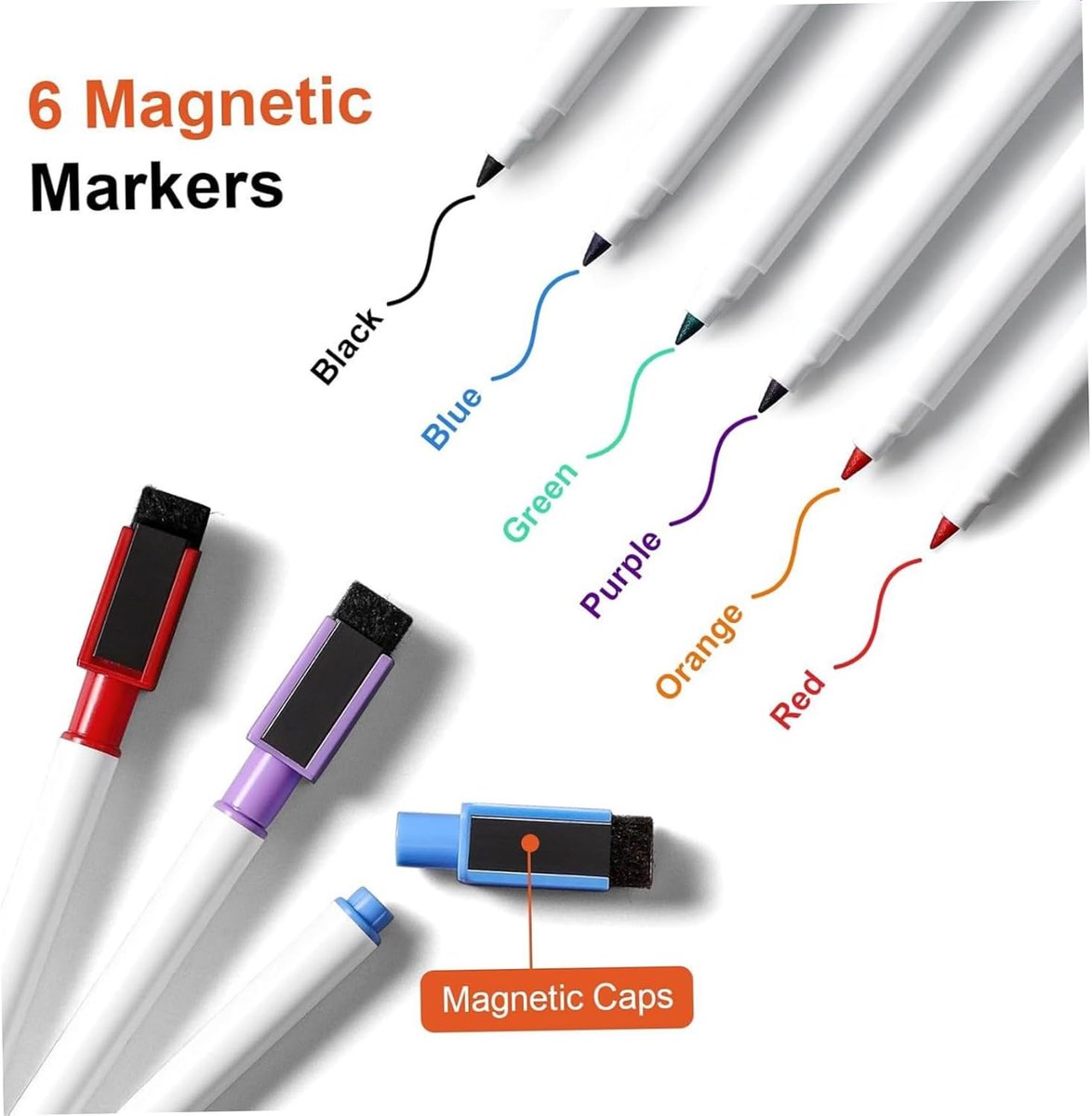 Magnetisch Whiteboard voor Koelkast - Uitwisbare Kalender Planner voor Week, Maand en Dag - Inclusief 6 Markers voor Keuken, Menu, To Do Lijst en Gezinsplanning — cadeau in Kalenders & Planners - foto 3