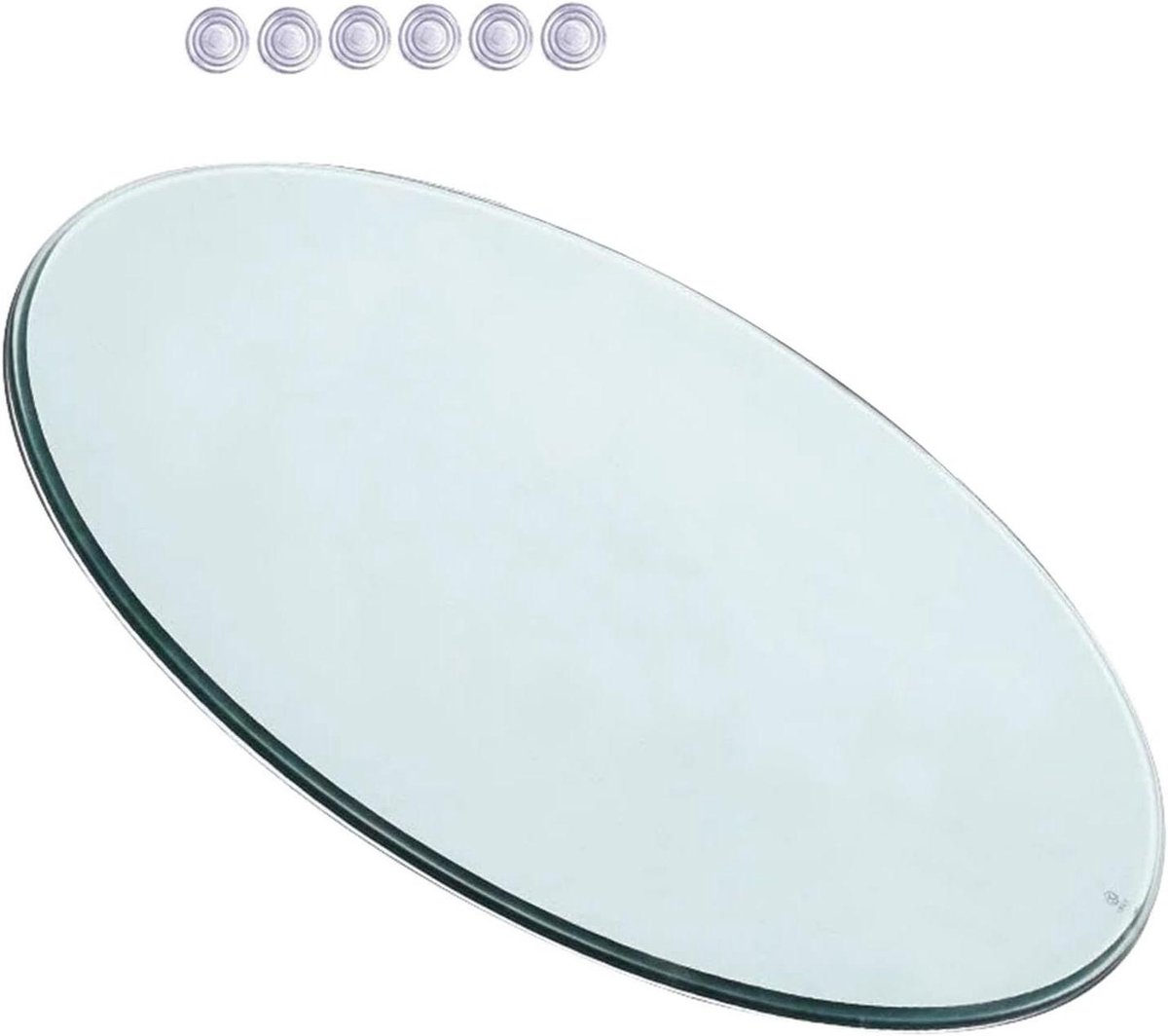 Glazen Tafelblad Rond - Tafelglas Vervanging - Tafel Beschermen - 7mm Dik Gehard Glas - 58 cm - Transparant