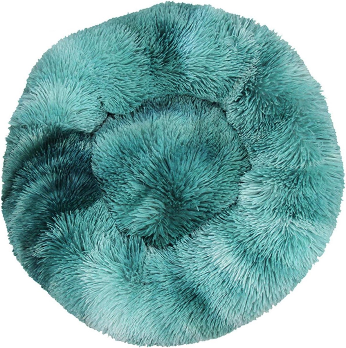 Huisdier Donut Bed - Hondenkussen Kattenmand - Comfortabel Rusten - Verhoogde Rand Ontwerp - Tot 120 cm Diameter - Donkerblauw