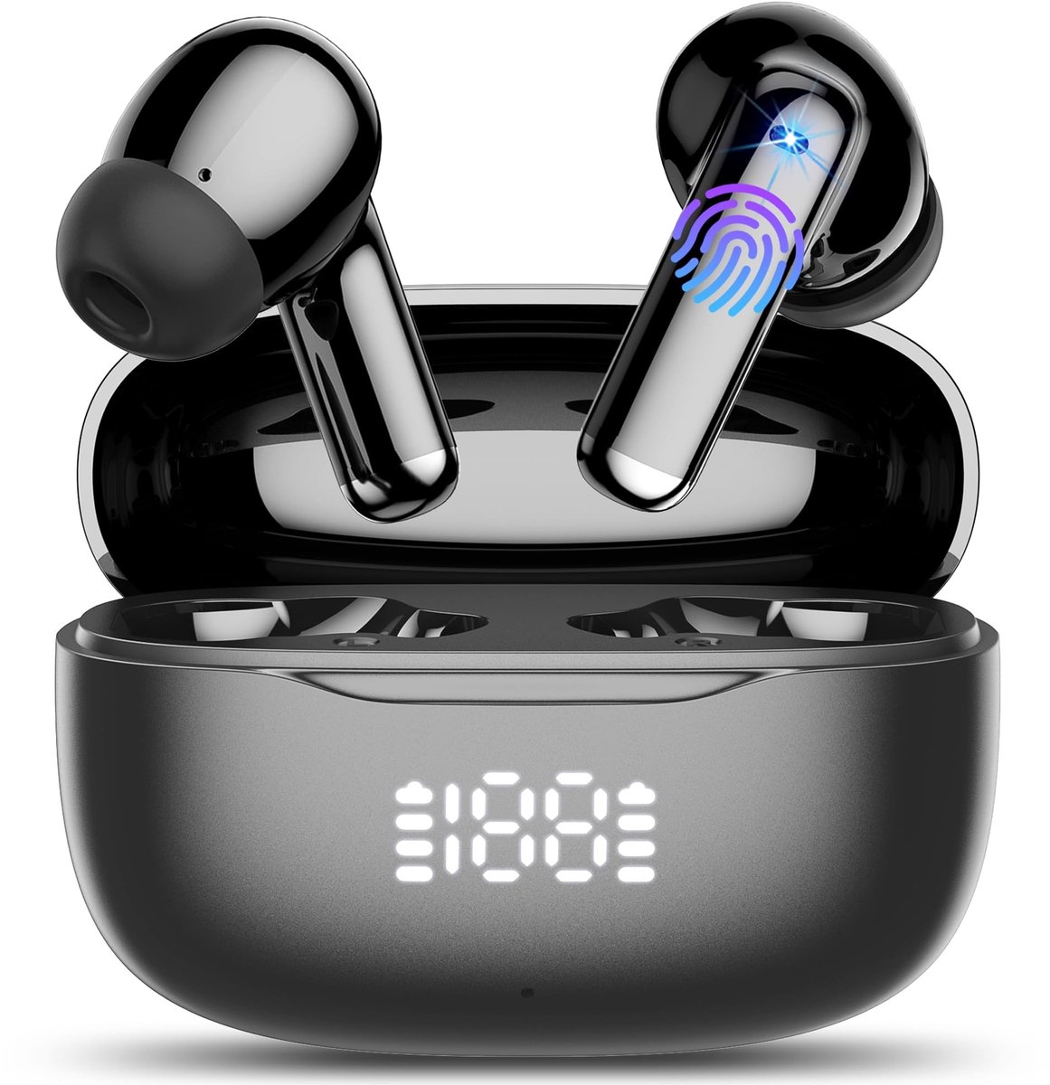 Dailygoods- Hoofdtelefoon Bluetooth 5.4 - Draadloze Hoofdtelefoon - Ruisonderdrukking - 40 Uur Speeltijd - IP7 Waterdicht - HiFi Stereo met 4 ENC Microfoons - Draadloze Oordopjes