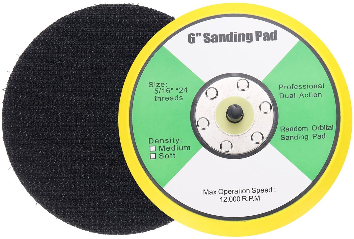 Dailygoods - 6 Inch Velcro Schuurdiscs - Voor Polijsten en Afwerken (Geel + Zwart, 2 Stuks)