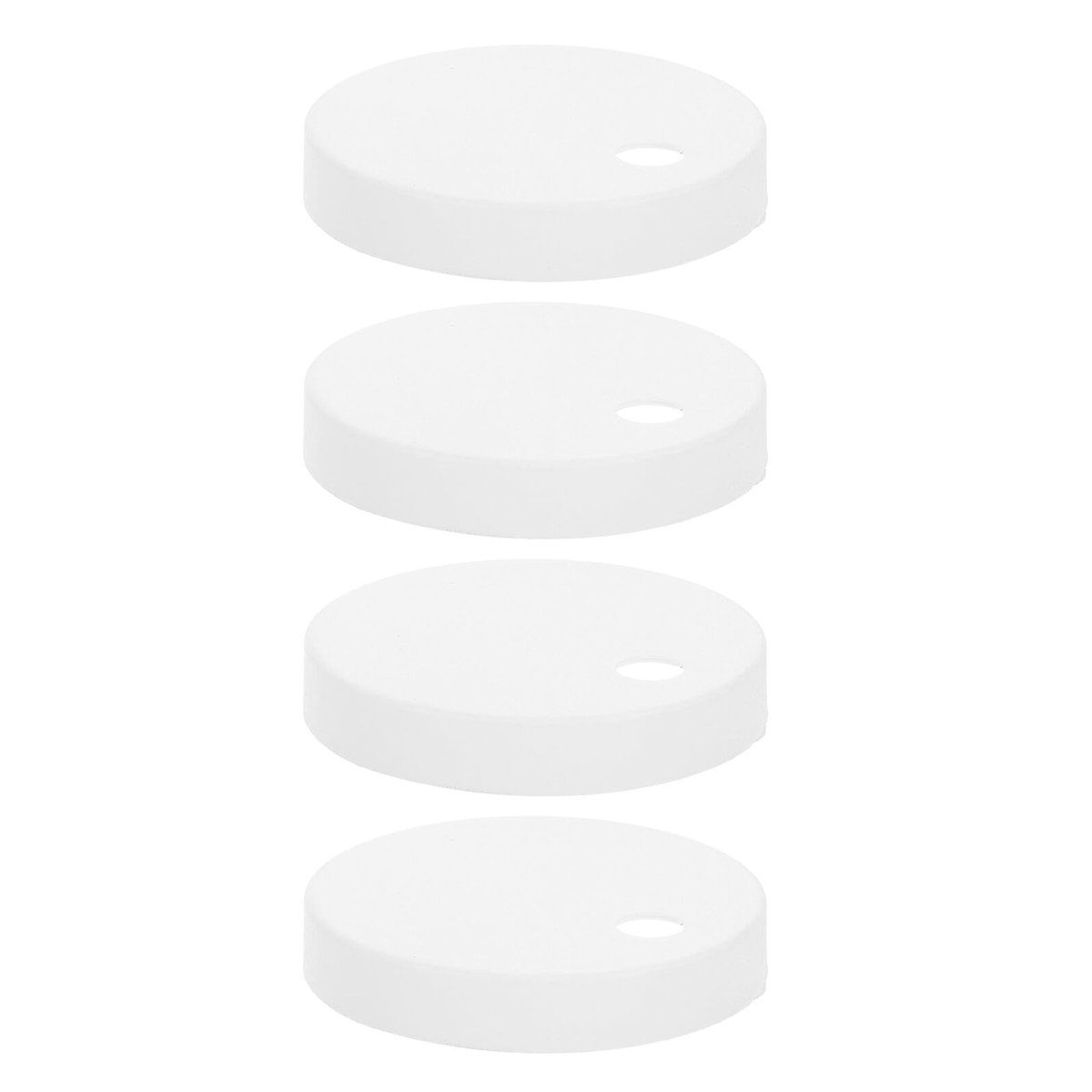 Dailygoods- WC Brillen Universele Scharnierafdekkingen - Set van 4 - Witte Kunststof - Ronde Sierdoppen - Hygiënisch en Stijlvol - Bescherming tegen Roest - Toiletdeksel