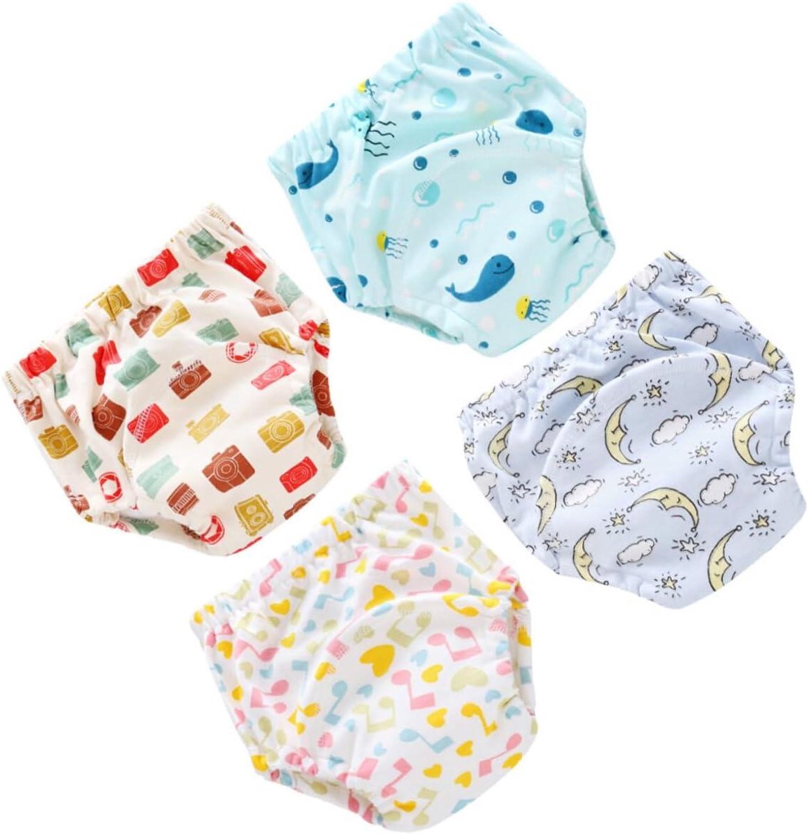 Trainingsbroekjes Baby - Potty Training Pants - Potje Oefenen - Ademend Katoen - 4 Stuks - Multicolor