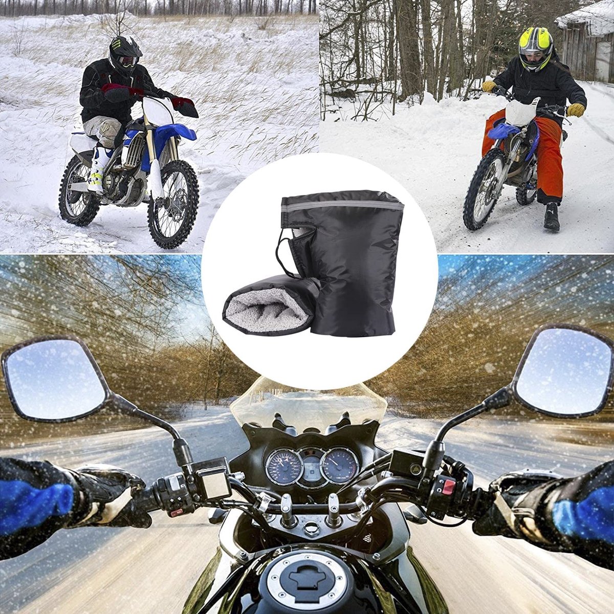 Dailygoods - Stuurwarmers - Motorstuurhandschoenen - Winddicht en waterdicht - Voor motorrijders - Handwarmers voor winterse omstandigheden - Geschikt...