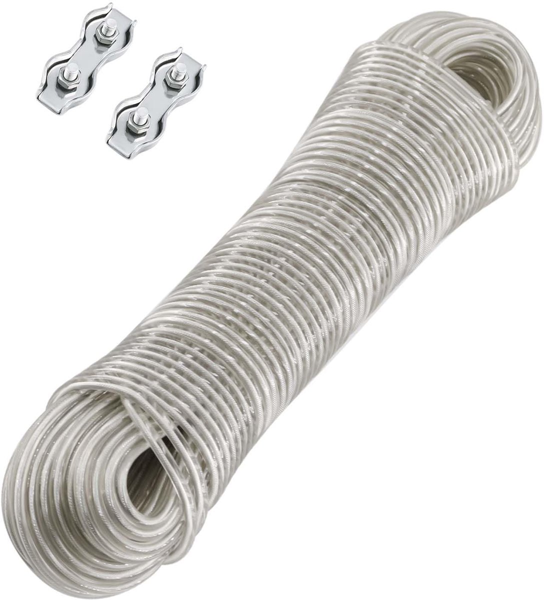 Dailygoods - Waslijn met Stalen Kern van 30 m - Extra Sterke Waslijn voor Buiten en Balkon