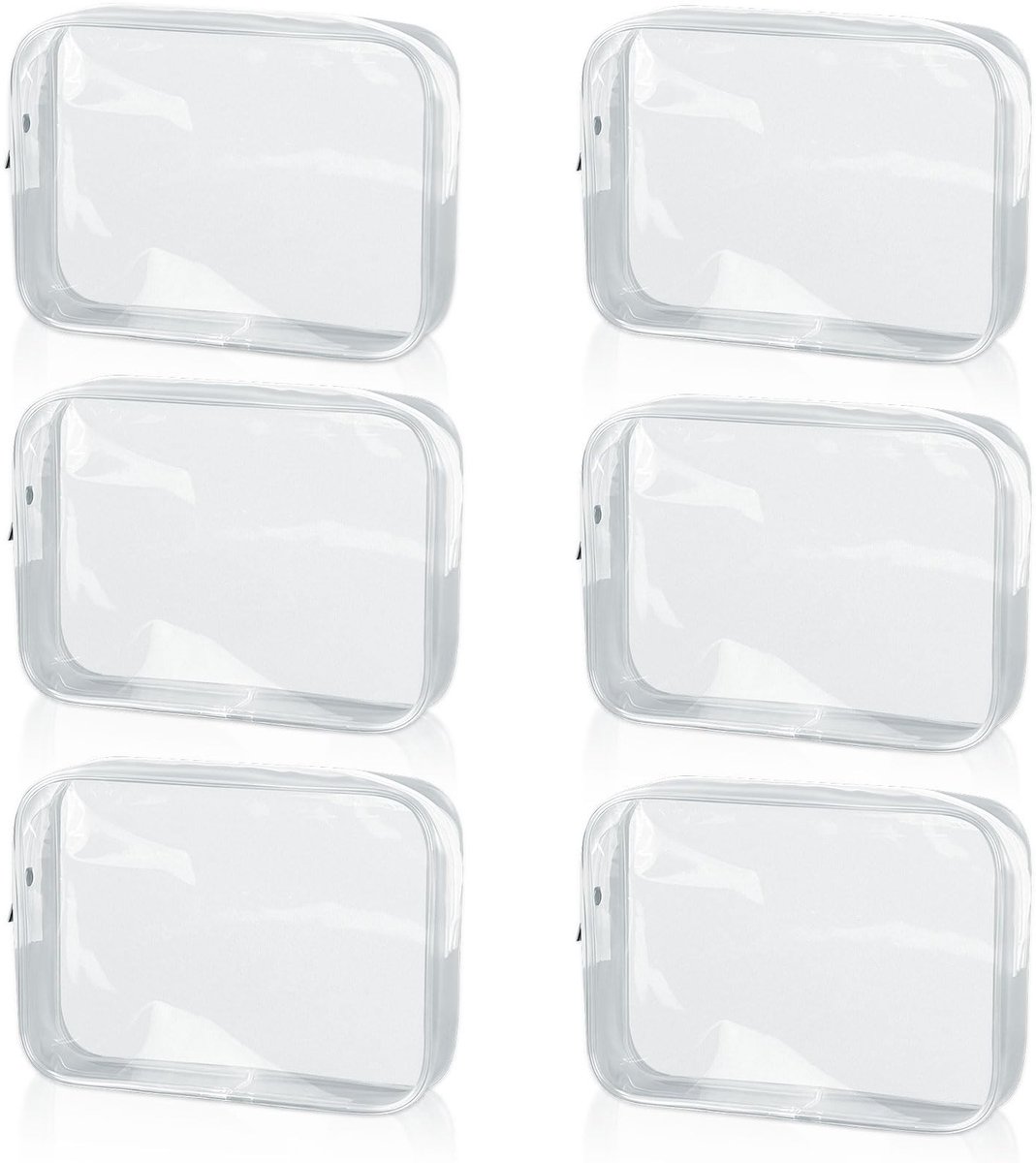 Dailygoods - Set van 6 Transparante Toilettassen - Perfect voor Reizen