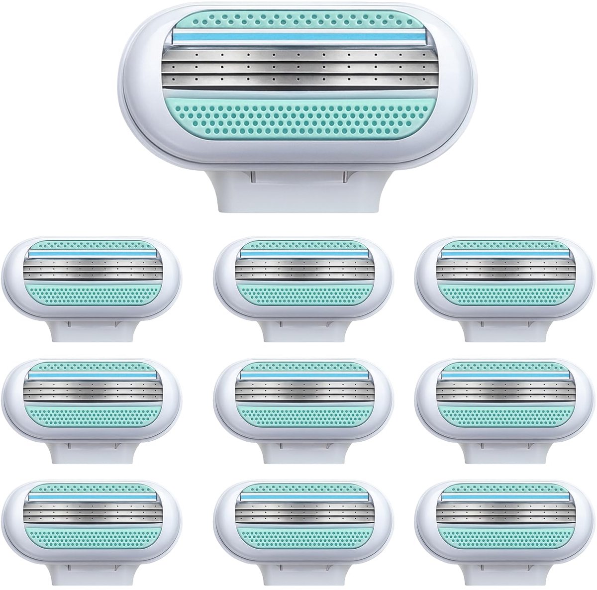 Dailygoods - Set van 10 Smooth vervangingsmesjes voor damesscheermes, 3-voudige mesjes