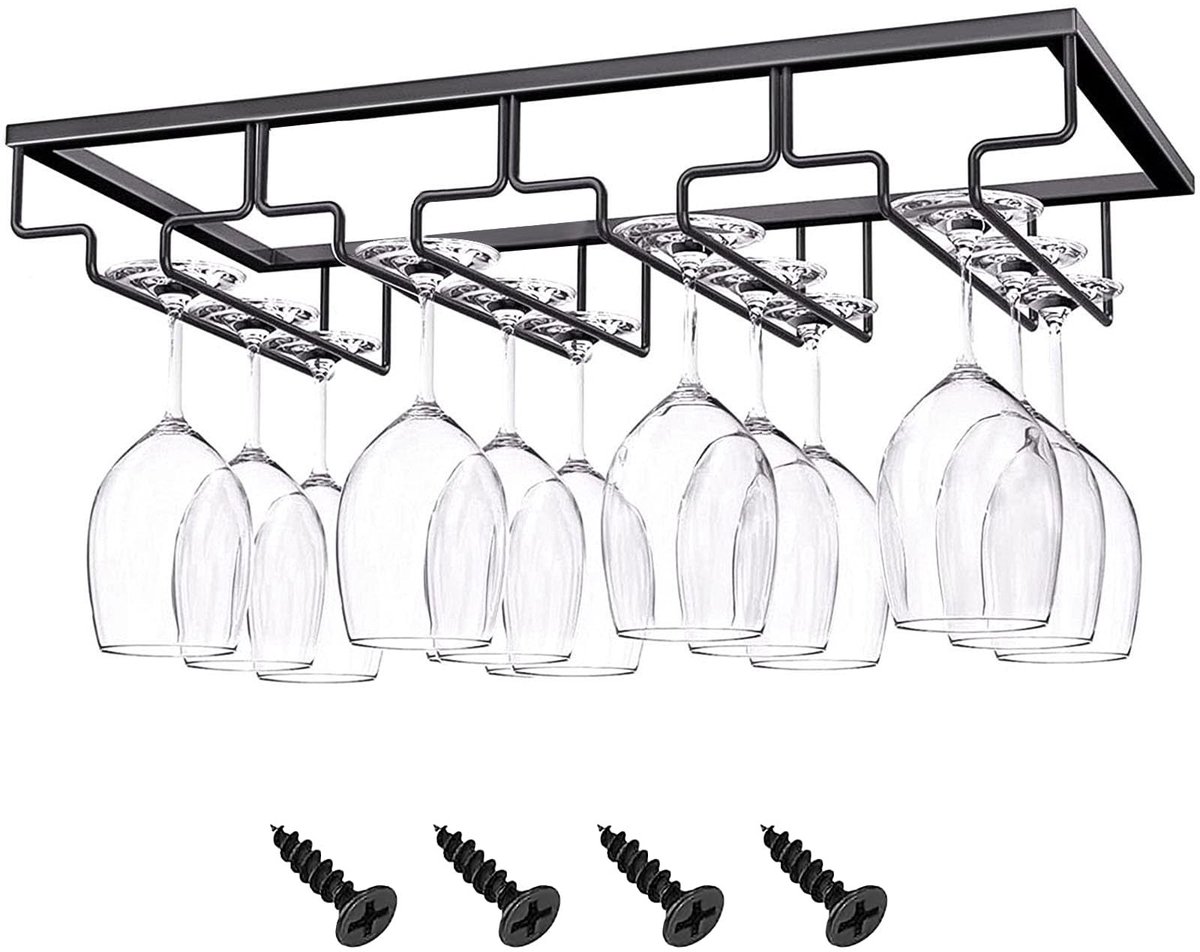 Dailygoods - Metalen Wijnglas Houder - Hangende Glashouder voor Bar en Keuken