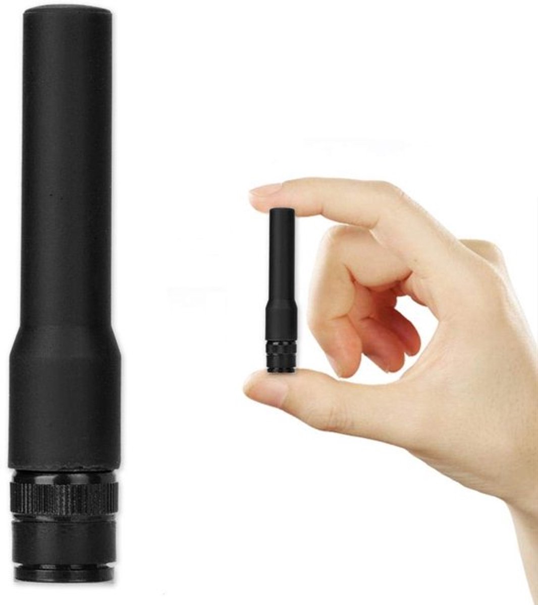 Antenne met mannelijke aansluiting - Dual-bandantenne - flexibel en duurzaam - Zwart - 10W - Geschikt voor amateurradio - 7,5 cm
