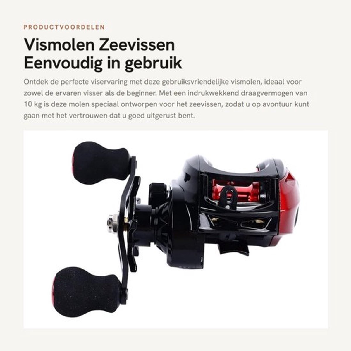 Vismolen 10 Kg Draagvermogen - Zoutwaterwerpmolen - Rechtshandig - Explosiebestendige Lijn - Veiligheid - Comfortabele Viservaring - Visgerei