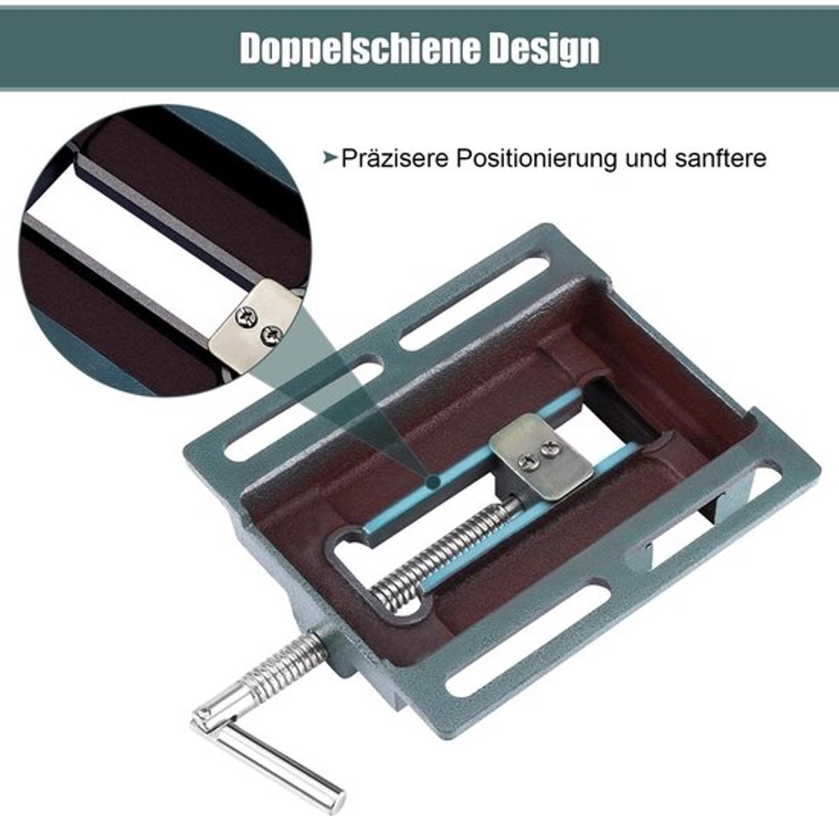Bankschroef Draaibaar 4 Inch - Gietijzer - Kaakopening 11 cm - Werkbank - Tafelklem - Hoge Kwaliteit 18,5 x 16,6 x 2,7 cm - Tafelbankschroef