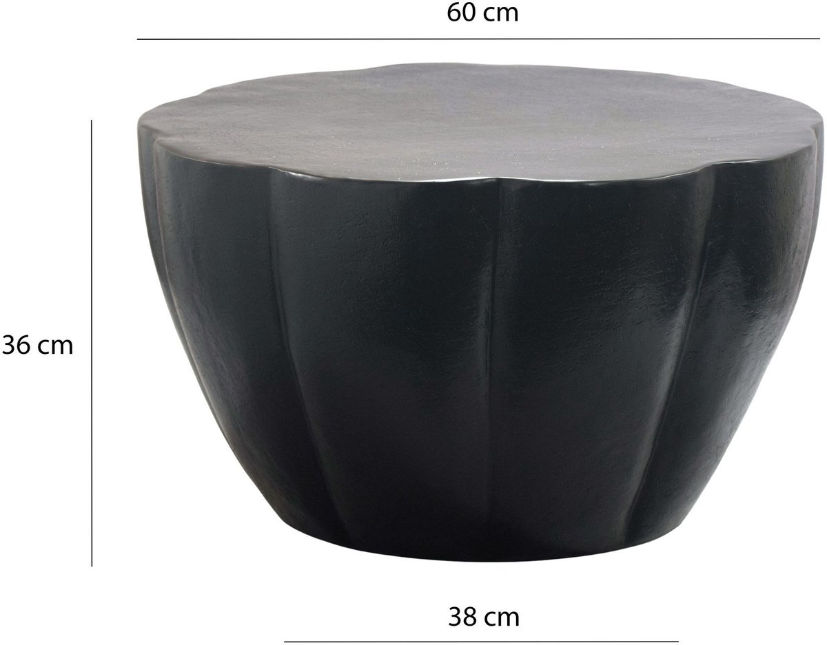 Salontafel aluminium zwart 60 cm rond - WL7.468