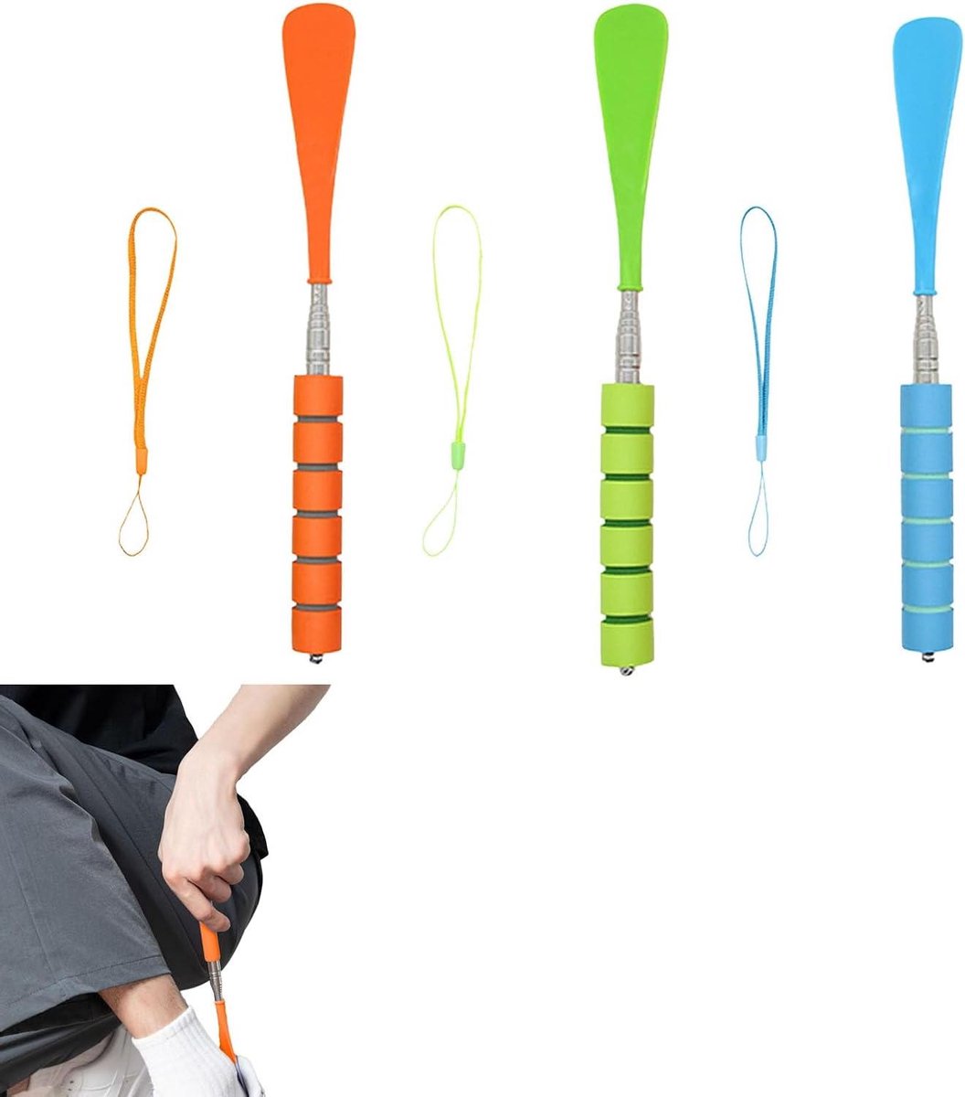 Verstelbare Schoenlepel - Telescopische Schoenlepel - Schoenen Aantrekken - Ergonomisch Handvat - 30-71 cm - Zwart