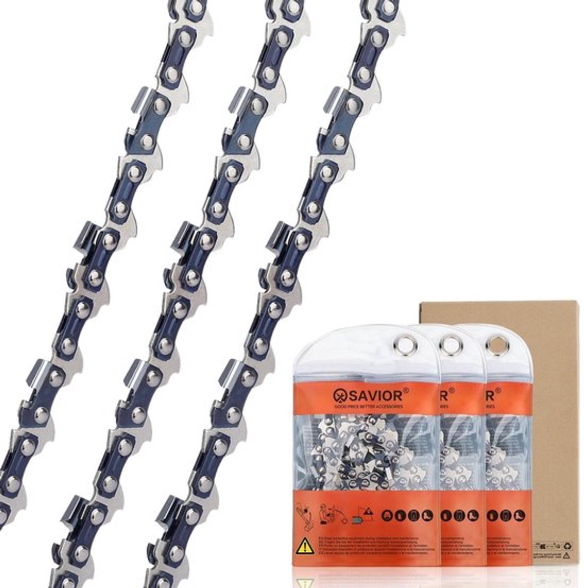 Zaagketting 35 cm - 3/8 inch LP - 1,1 mm dikte - 50 aandrijfschakels - Compatibel met Stihl 3610 000 0050 - Schokbestendig ontwerp - Kettingzaag