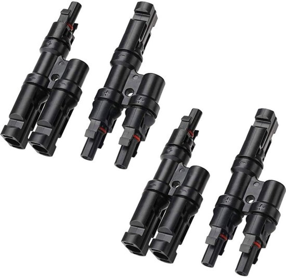 - Zonnepaneel Kabel Connector - T Aftakconnector - Zwart - Verzilverd Koper - Fotovoltaïsche Aansluitingen - Geschikt voor Zonne-energie