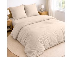SnelShoppen - Twinzen Beddenset 180x200 cm - 4-delig Dekbedovertrek 240x260 cm, Hoeslaken 180x200 cm, 2 Kussenslopen 65x65 cm - Geborstelde Microvezel