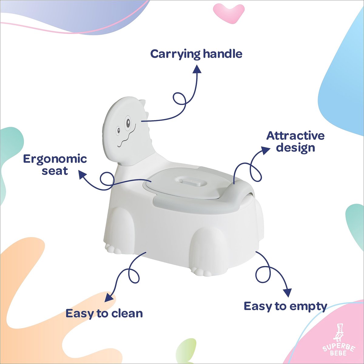 SnelShoppen - Potty Training Seat - Kinder Potje - Potjestraining Kinderen - Leertoilet Met Rugleuning - Comfortabel, Antislip, Spatwaterdicht, Geurbe
