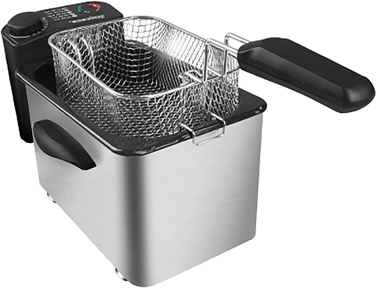 Elektrische Friteuse - Frituurmachine Keuken - Thuis Frituren - Snelle Opwarming - 7 Liter - Zilver