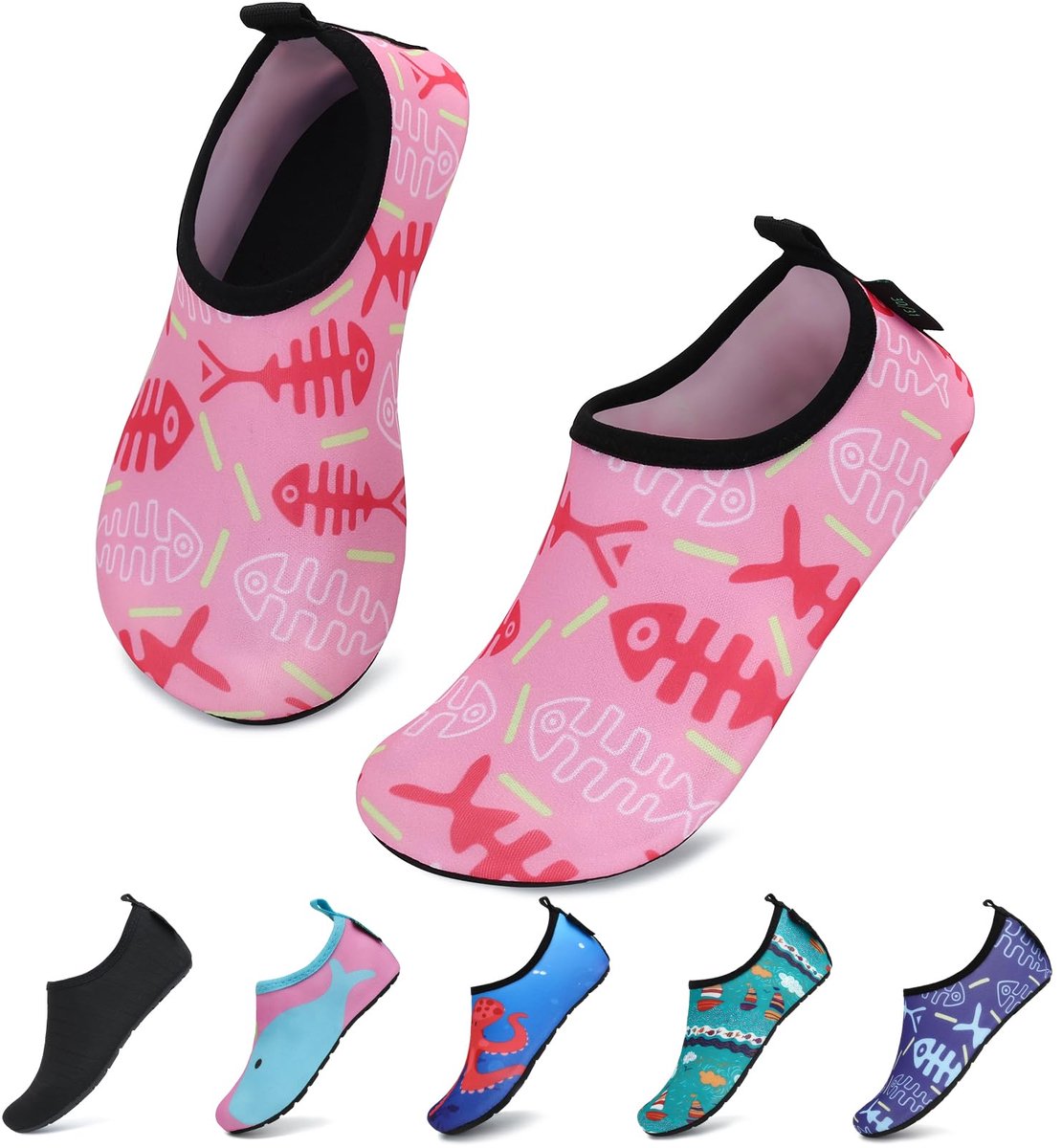 SnelShoppen - Waterschoenen Jongen Meisje Aquaschoenen Lichtgewicht Strandschoenen Slipvast Flamingo Roze 34/35 EU voor Strand en Zwembad