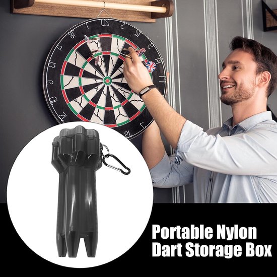 Draagbare Darten Koffer - Etui Houder - Oefenen en Spelen - Lengte Verstelbaar - Max 3 Darts - Zwart — afbeelding 3
