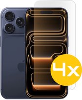 Screenprotector Geschikt Voor iPhone 17 Pro Max - Glasplaat - Tempered Glass - 4 Stuks
