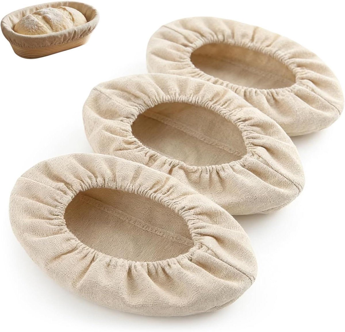 Banneton Broodmand Covers - Broodvorm Liners - Brood Bakken - Elastische Band - 3 stuks 25cm - Niet gespecificeerd