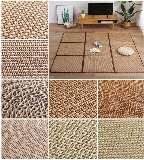 Opvouwbare Tatami Mat - Bamboe Tapijt Studentenkamer - Koel Slapen - Ademend en Zacht - 83 x 83 cm — afbeelding 3