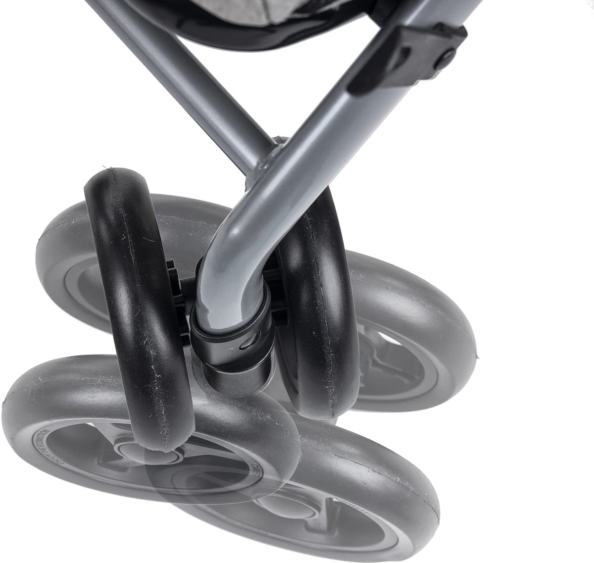 SnelShoppen - Vouwbare Trolley met 4 Wielen, Grote Capaciteit van 53L, 25kg, Thermische Tas van 9L, Achtercompartiment, Rode Winkelwagentje voor Boods