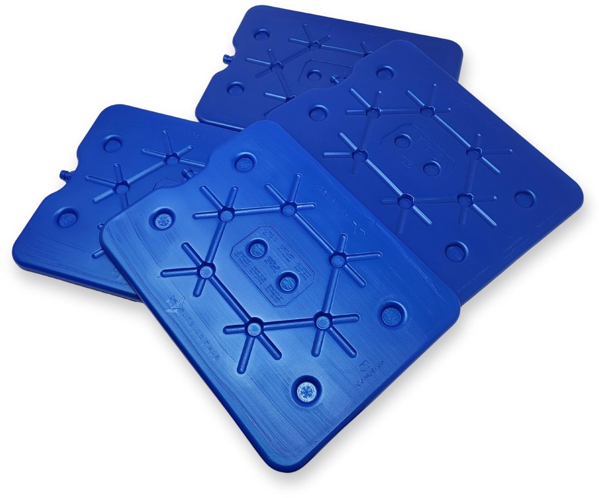 SnelShoppen - Set van 4 XXL Koelelementen 800 ml - Extra Plat Koelblok 32 x 25 cm voor Koelbox, Koeltas, IJsbox - Herbruikbaar Koelpad voor Reizen, Ca