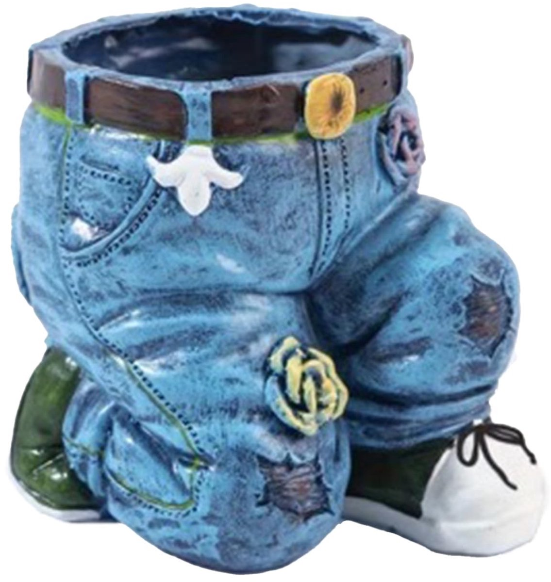 Dailygoods - Retro Jeans Bloempot - Creatieve Denim Plantenpot voor Binnen en Buiten
